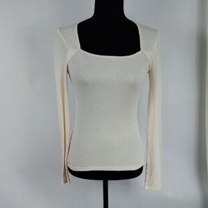Madewell Angled Neck Long Sleeve Top